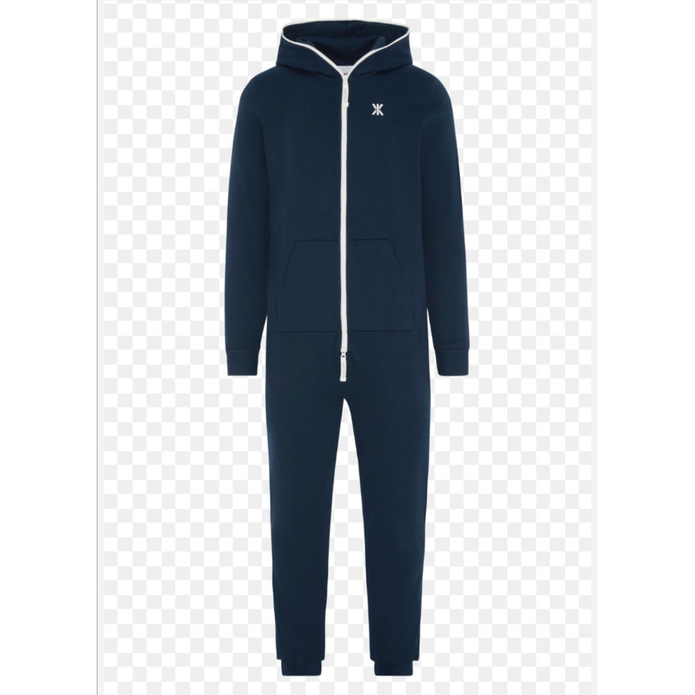 Onepiece Jumpsuit Mens Large Blue Hooded Zip One Piece One-piece Cozy Loungewear